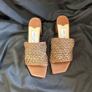 Jimmy Choo Brown Woven Heels
